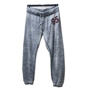 Rampage Heather Gray Lounge Sheer Y2K Joggers Varsity 95 Appliqué Sweatpants